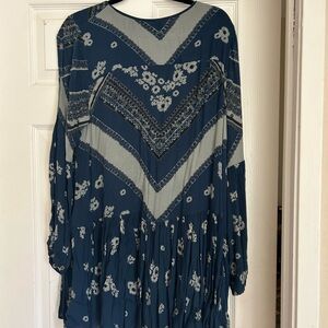 Floral Patterned Blue Dress
